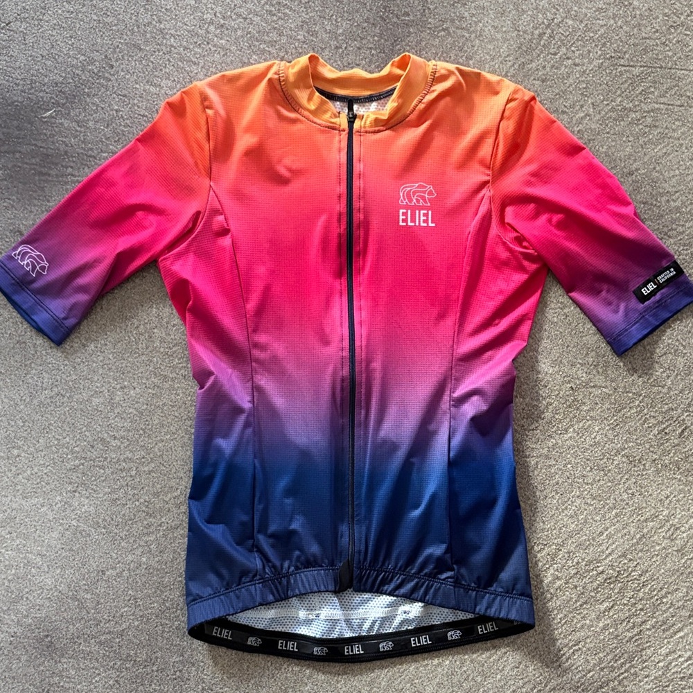 Eliel Women's Gradient Cycling Jersey - Pink Orange Blue